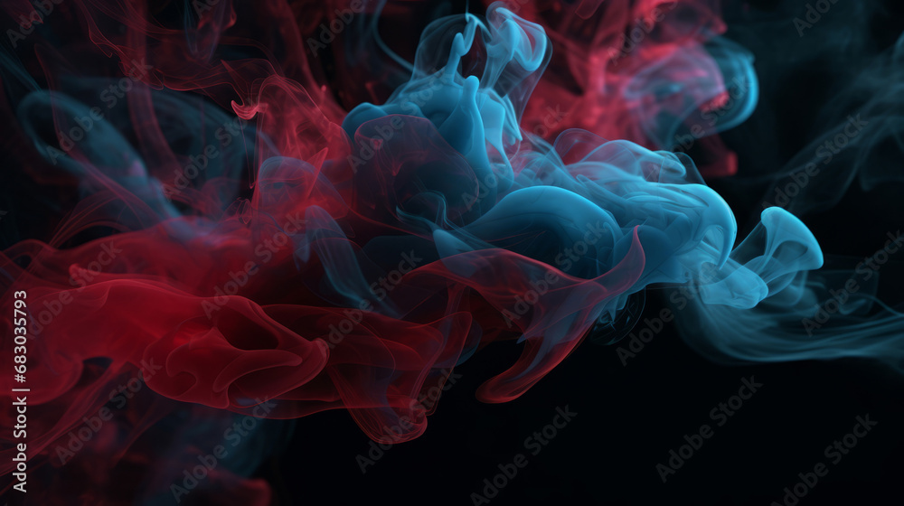 Colorful smoke. Smoke Background. Steam on black background