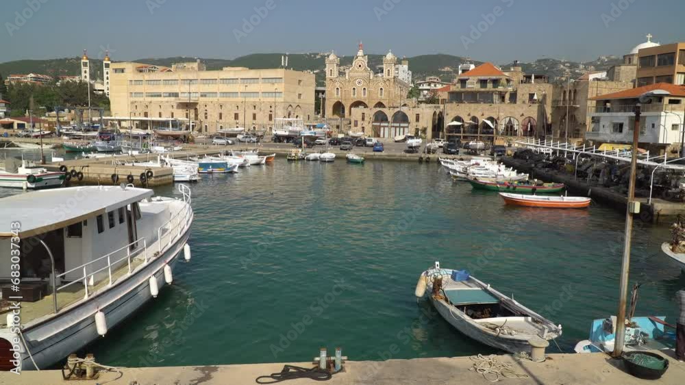 The port of Batroun, a coastal Mediterranean city in northern Lebanon The port of Batroun, a coastal Mediterranean city in northern Lebanon