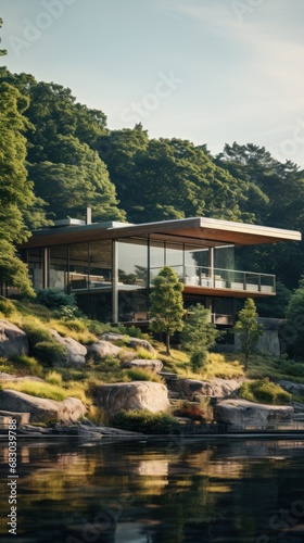 modern building set against a backdrop of natural beauty