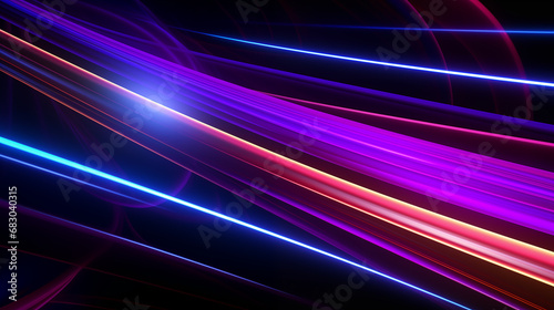 3D Rendered Neon Glow Abstract Backgrounds: Magenta Tones, Dynamic Ribbons, Virtual Clouds & Glowing Geometric Shapes in Dark Settings for Futuristic, Energy-Themed Wallpapers - generativ ai © Enes