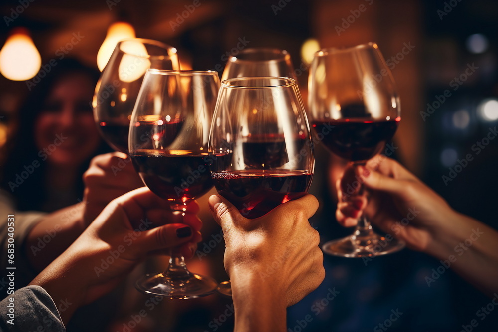 young hands toasting with wine glasses young hands toasting with wine glasses