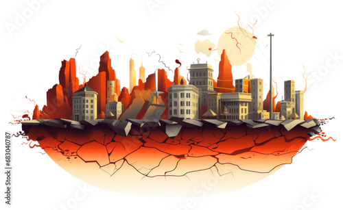 Earthquake Natural Disaster Concept Illustration photo