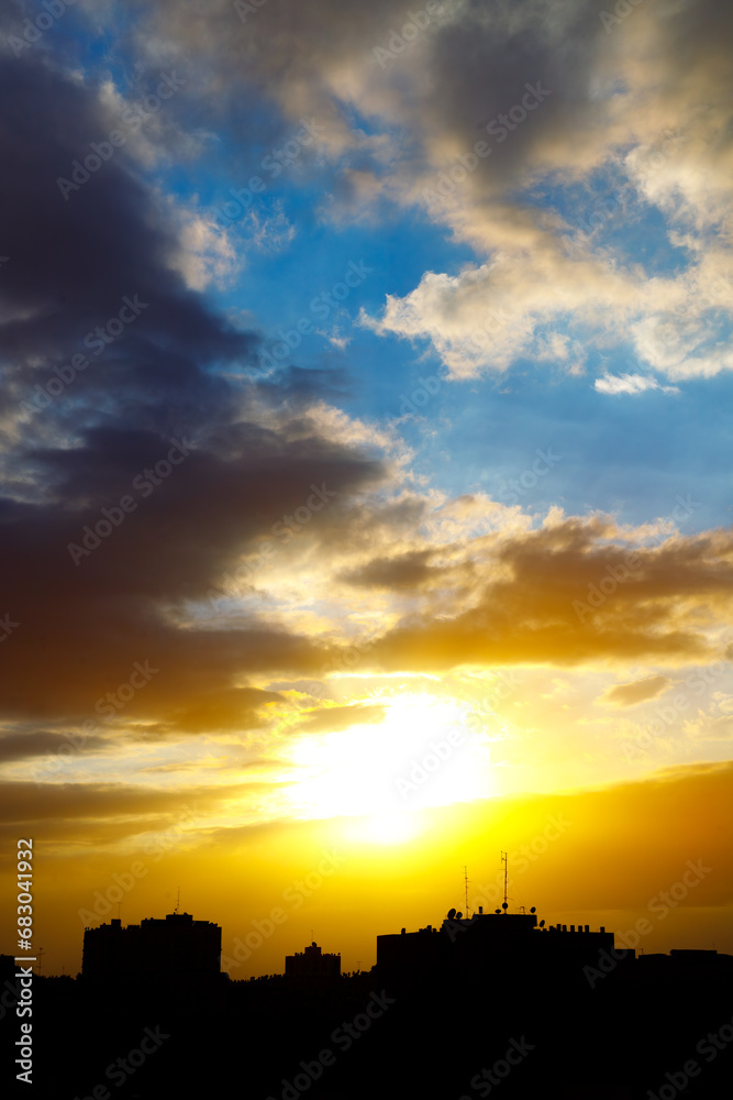 Dramatic sky at sunset with red, yellow, orange, blue and colors. Dramatic sky at sunset with red, yellow, orange, blue and colors.