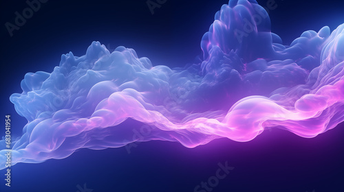 3D Rendered Neon Glow Abstract Backgrounds: Magenta Tones, Dynamic Ribbons, Virtual Clouds & Glowing Geometric Shapes in Dark Settings for Futuristic, Energy-Themed Wallpapers - generativ ai