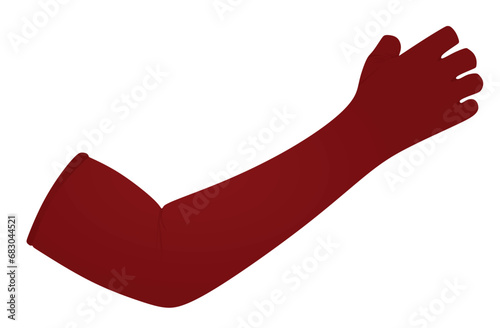 Red elbow fingerless gloves. vector