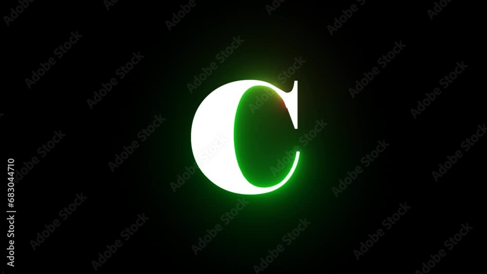 Neon letter C with alpha channel, neon alphabet and letters Neon letter C with alpha channel, neon alphabet and letters