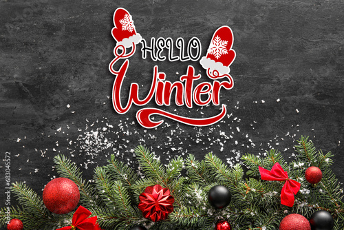 Banner with text HELLO WINT...