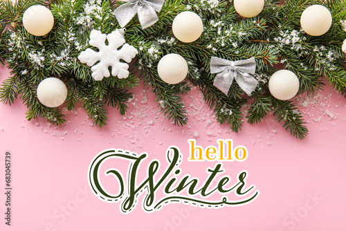 Banner with text HELLO WINT...