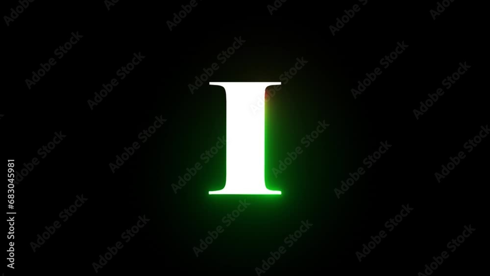 Neon letter I with alpha channel, neon alphabet and letters Neon letter I with alpha channel, neon alphabet and letters