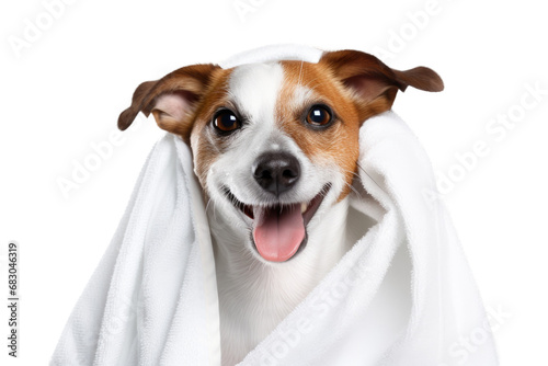 Cachorrinho feliz posando em um fundo transparente, pronto para ser usada em campanhas publicitárias. photo