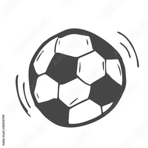 sketch of the football ball on white background, isolated
