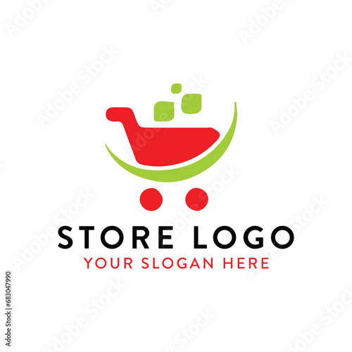 e commerce online store logo design vector