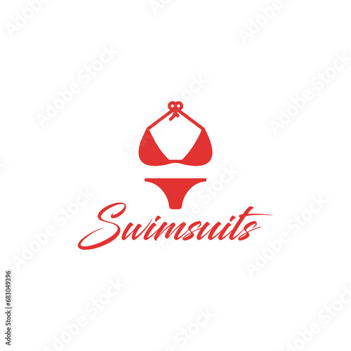 swimming suit  fashion store logo design vector