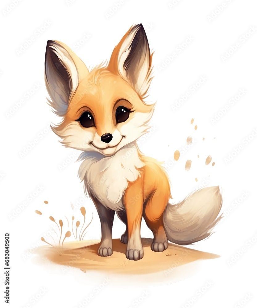 Obraz premium cute fox animation