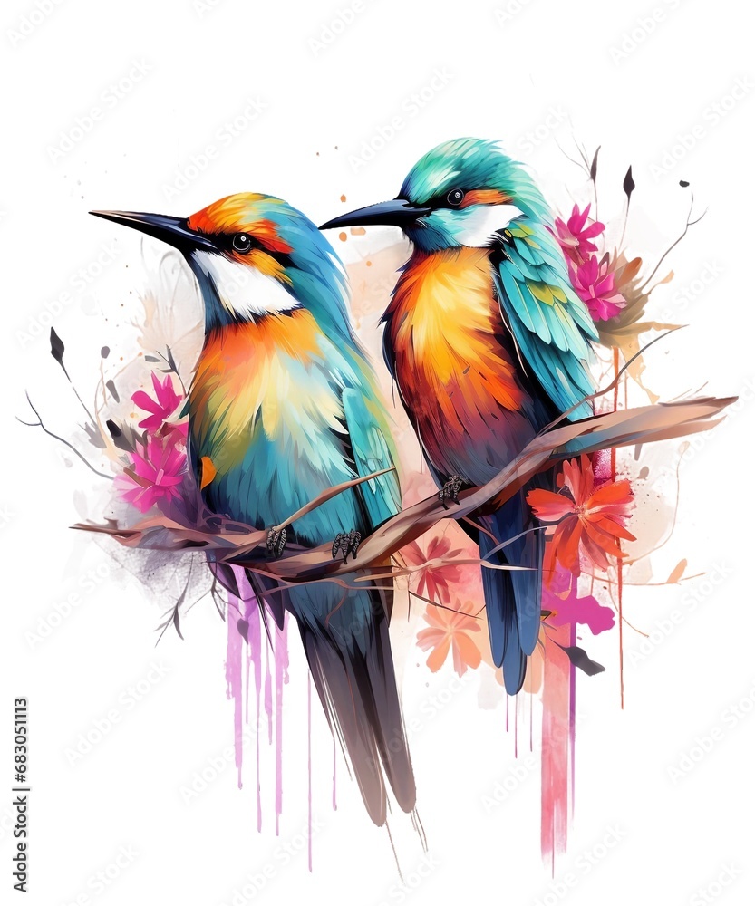 Fototapeta beautiful colorful birds