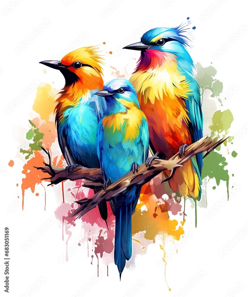 Obraz premium beautiful colorful birds