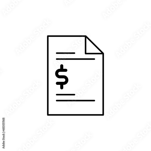 Document icon isolated. Illustration vector of file. Flat icon of Business concept sign symbol  for grapich, website and app design