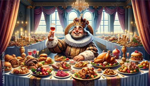 King Toasting at a Feast