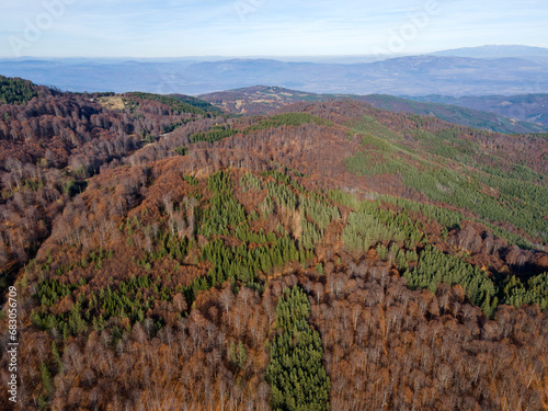 Aerial view of Osogovo Mountain, Bulgaria photo