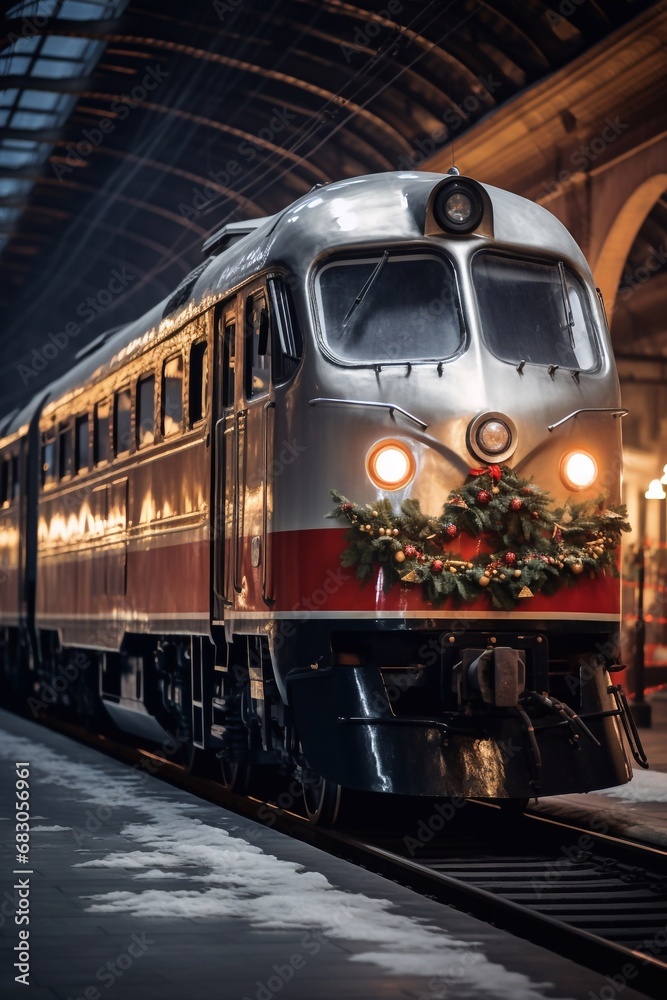 Fototapeta premium polar express train. christmas decoration