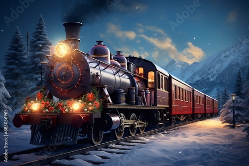 polar express train. christmas decoration photo