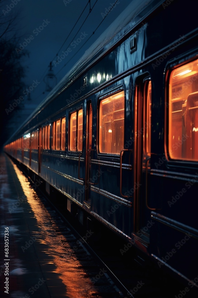 Fototapeta premium christmas retro train