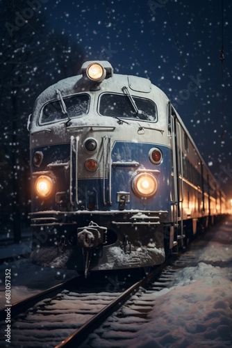 christmas retro train