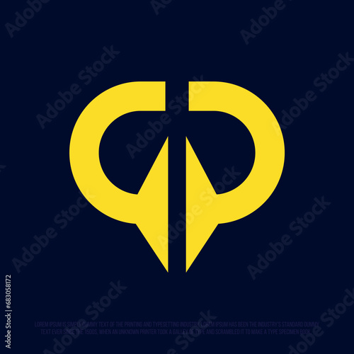 Modern professional logo in the shape of the letter GP