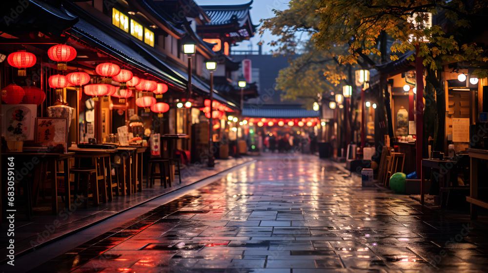 The bustling shopping district in Kyoto is an important concept in Japan's local tourism