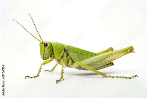 Animal green isolated insect grasshopper background wild nature macro locust cricket bug white