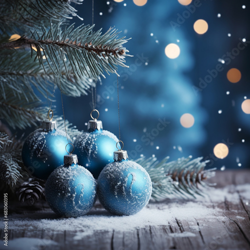 Christmas background with a winter mood 7. Decor for New Year's holiday.New Year card. Generated with AI
