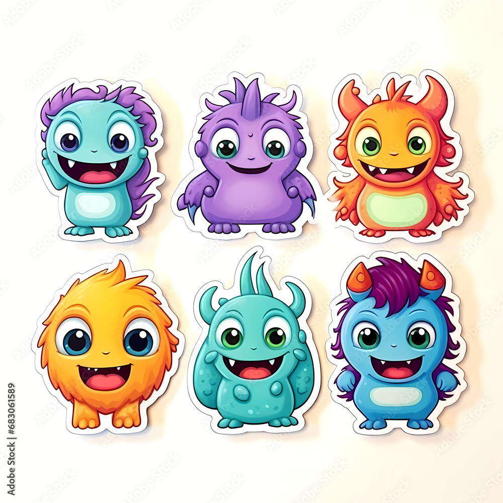Fototapeta premium set of funny monsters