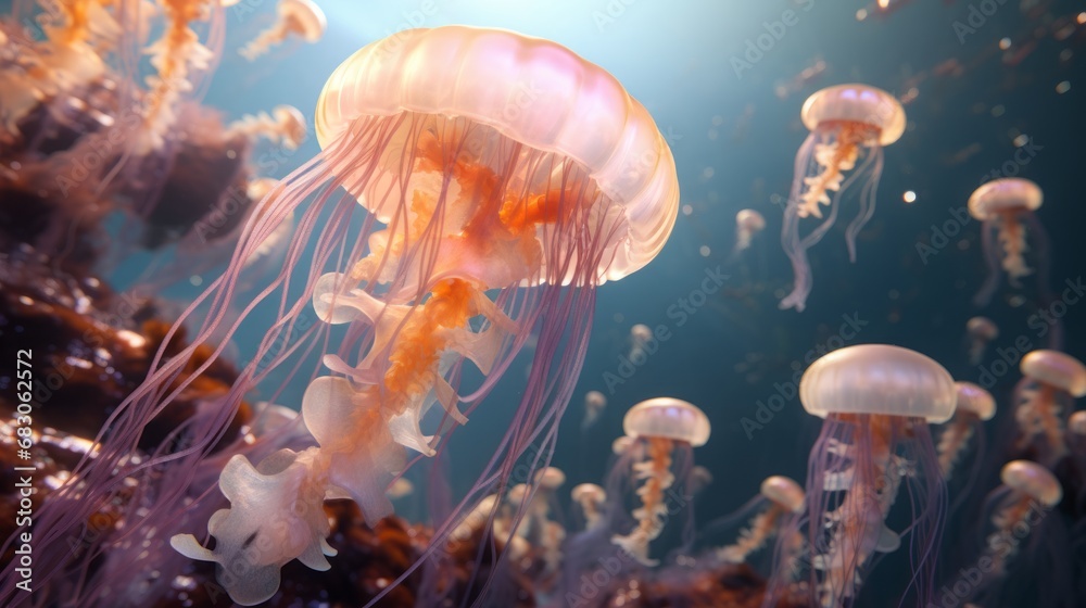 Close up view of the Jellyfish Close up view of the Jellyfish