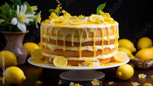 Sweet tasty lemoncake photo