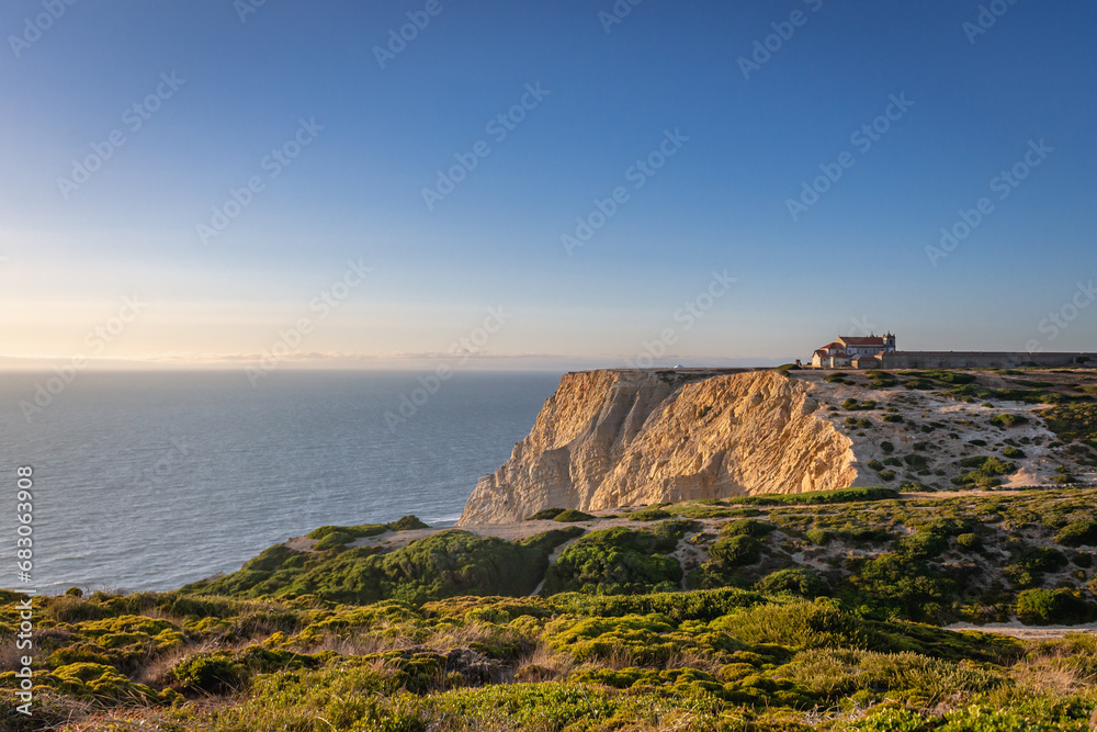 Φωτογραφία Cabo Espichel headland In Setubal District, Portugal, view with Sanctuary of Our