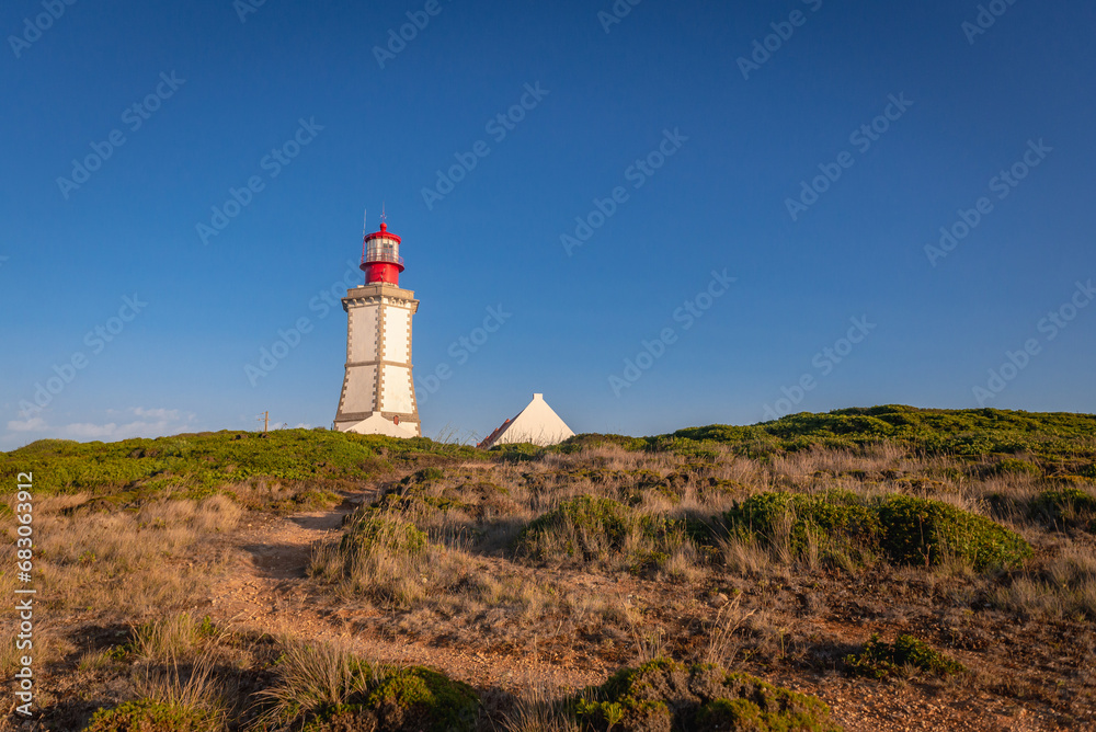 Lighthouse on Cabo Espichel headland In Setubal District, Portugal