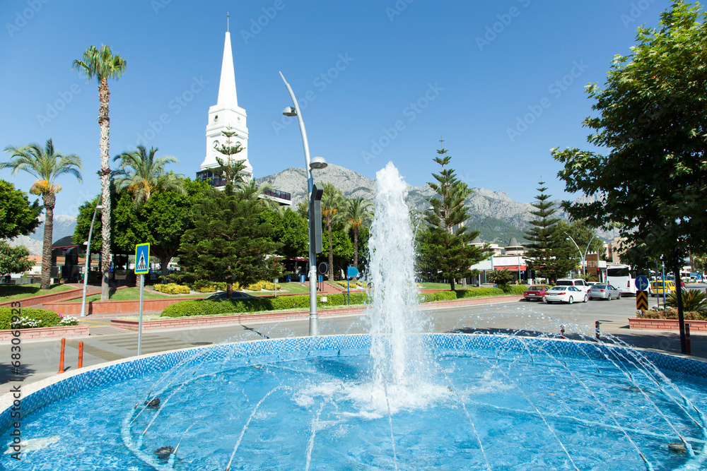 Kemer Resort Town Fountain And Park