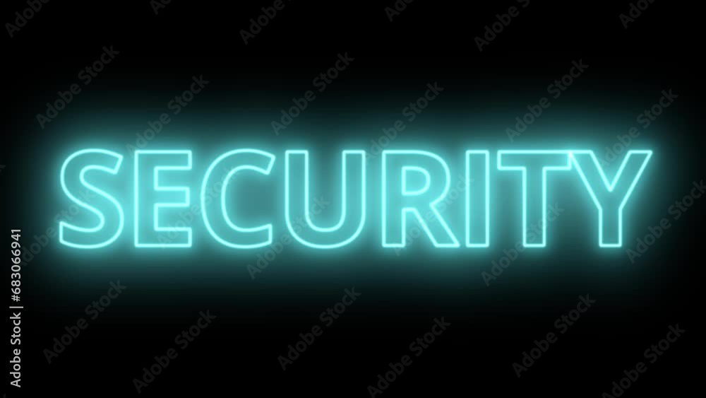 SECURITY - neongrün leuchtender Schriftzug auf schwarzem Hintergrund, Sicherheit, PC, Internet, Server, Datenschutz, Viren, Maleware, gehackt, Hacker, Schutz, geschützt