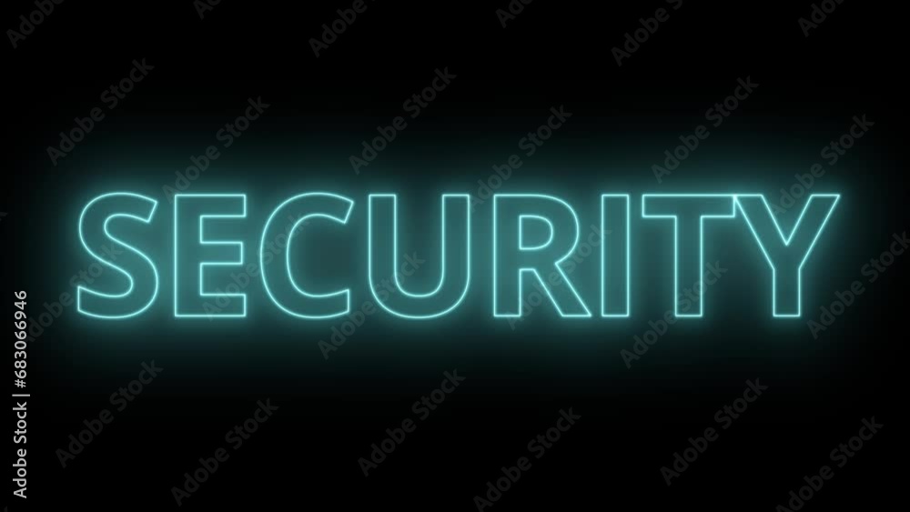 SECURITY - neongrün leuchtender Schriftzug auf schwarzem Hintergrund, Sicherheit, PC, Internet, Server, Datenschutz, Viren, Maleware, gehackt, Hacker, Schutz, geschützt
