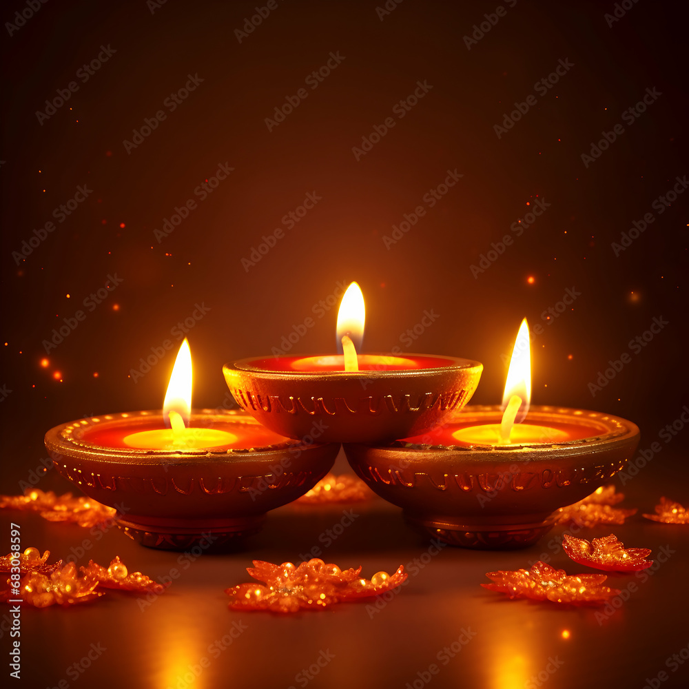 Diwali background with candles. generative ai Diwali background with candles. generative ai