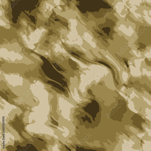 Full Seamless tie dye background pattern texture. Vector illustration Shibori. Abstract batik brush repeat pattern design Bronze, brown, yellow paint splatter