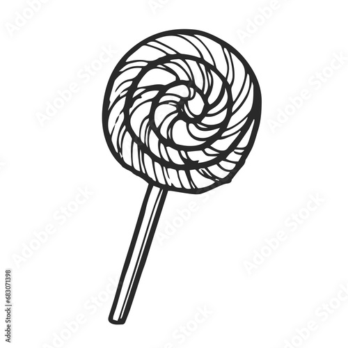 Illustration of lolipop in cartoon style.