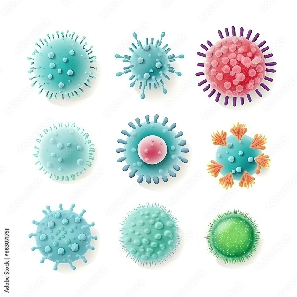illustration images of viruses on a white background illustration images of viruses on a white background