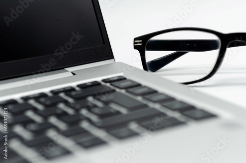 Laptop and glasses