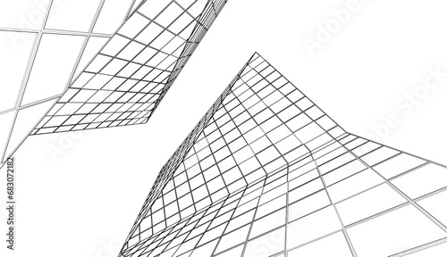 Abstract architecture vector 3d illustration