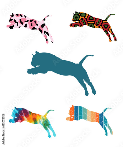 Photography Royal Bengal Tiger Silhouettes Vector