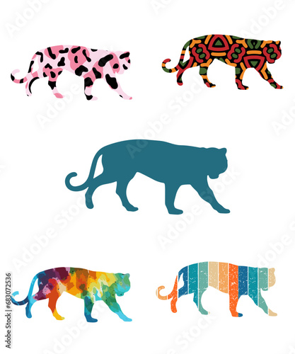 Photography Royal Bengal Tiger Silhouettes Vector