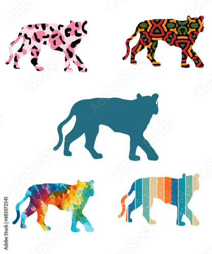 Photography Royal Bengal Tiger Silhouettes Vector