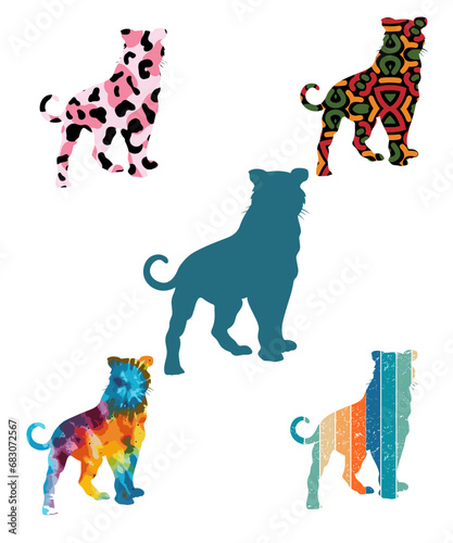Photography Royal Bengal Tiger Silhouettes Vector