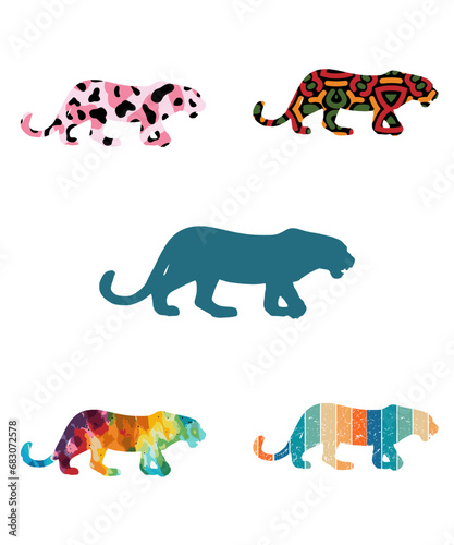 Photography Royal Bengal Tiger Silhouettes Vector